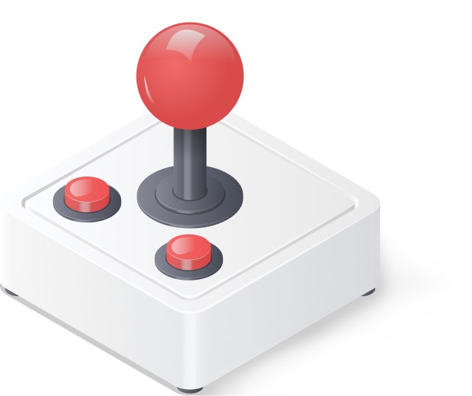 Digital illustration of a joystick.